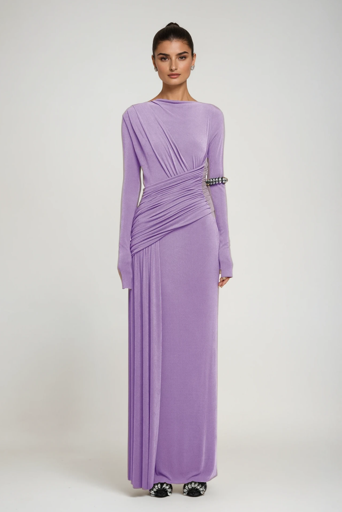 Shop  purple dress - Perfect for special occasions | Cabdirashiid Ruch Asymmetric Maxi Dress In Purple