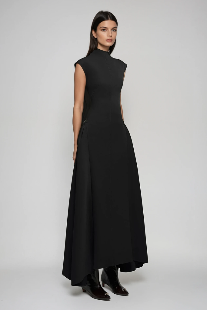 Shop  black dress - Perfect for special occasions | Cabdullaahi Sleeveless Asymmetric Maxi Dress In Black