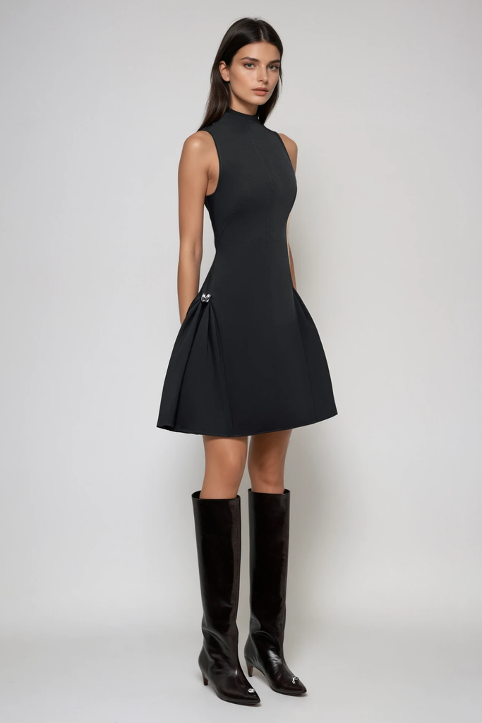 Stylish black dress | Cabdullaahi Sleeveless Mini Dress In Black - Ideal for special occasions