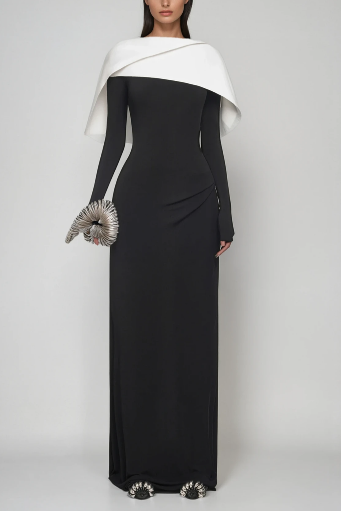 Shop  black dress - Perfect for special occasions | Cabdulqaadir Shawl Ruch Bodycon Maxi Dress In Black