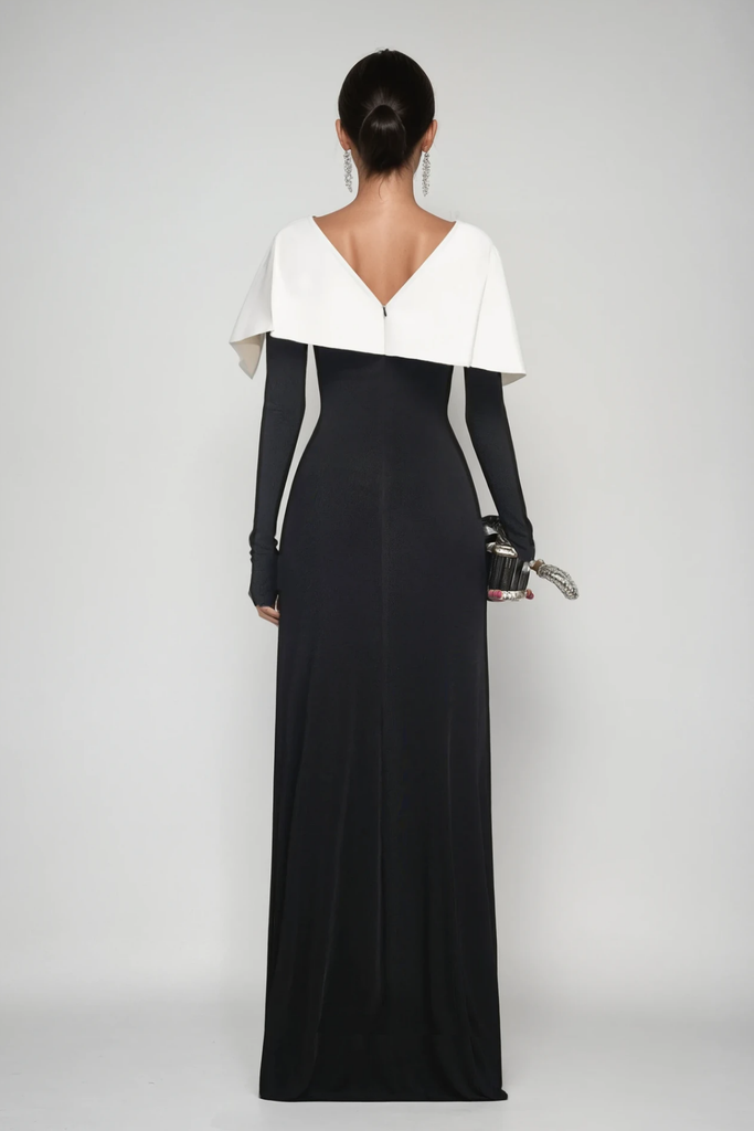 Stylish black dress | Cabdulqaadir Shawl Ruch Bodycon Maxi Dress In Black - Ideal for special occasions