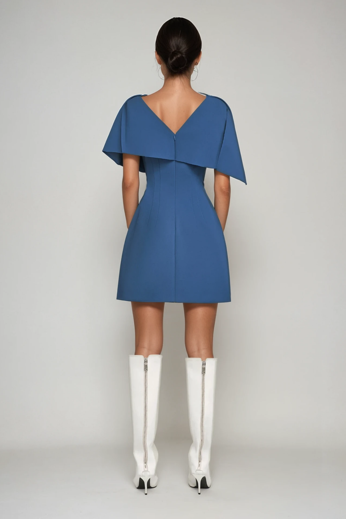 Shop  blue dress - Perfect for special occasions | Cabdulqaadir Shawl Ruch Bodycon Mini Dress In Blue