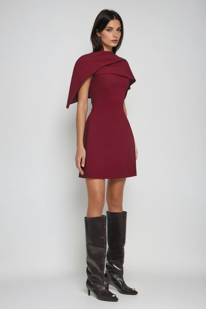 Stylish red dress | Cabdulqaadir Shawl Ruch Bodycon Mini Dress In Red - Ideal for special occasions