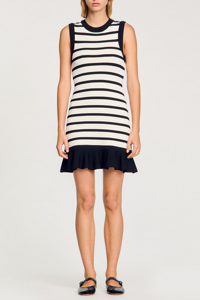 Cactus Striped Knit Sleeveless Mini Dress - Stylish beautiful dress for special occasions | Buy Online