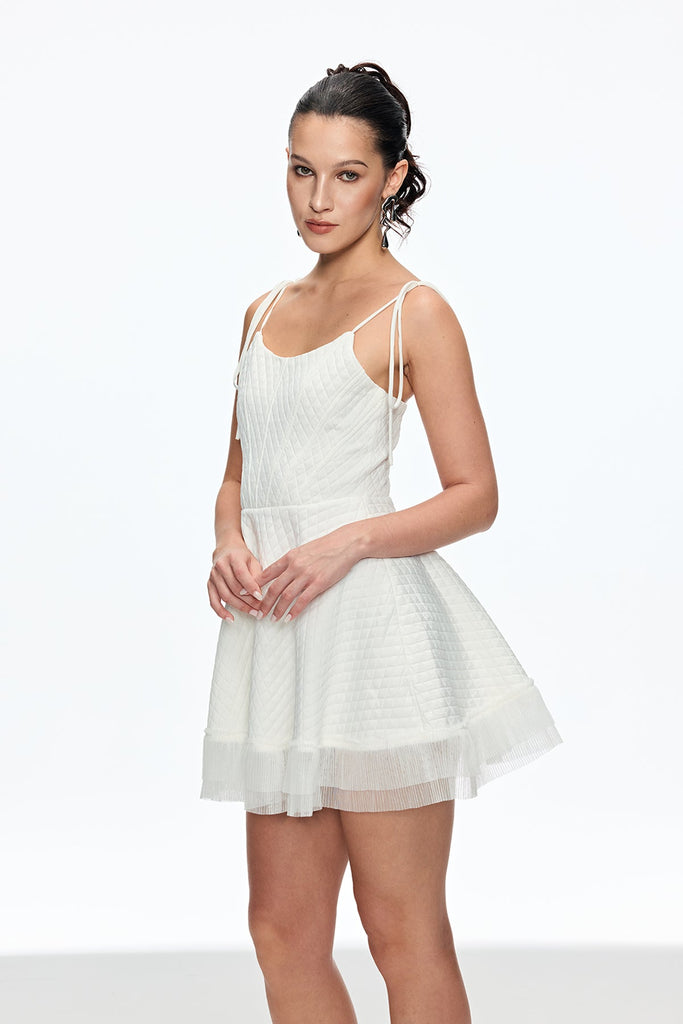 Cadeyrn Ruch Fringe Lace Up Mini Dress - Stylish beautiful dress for special occasions | Buy Online