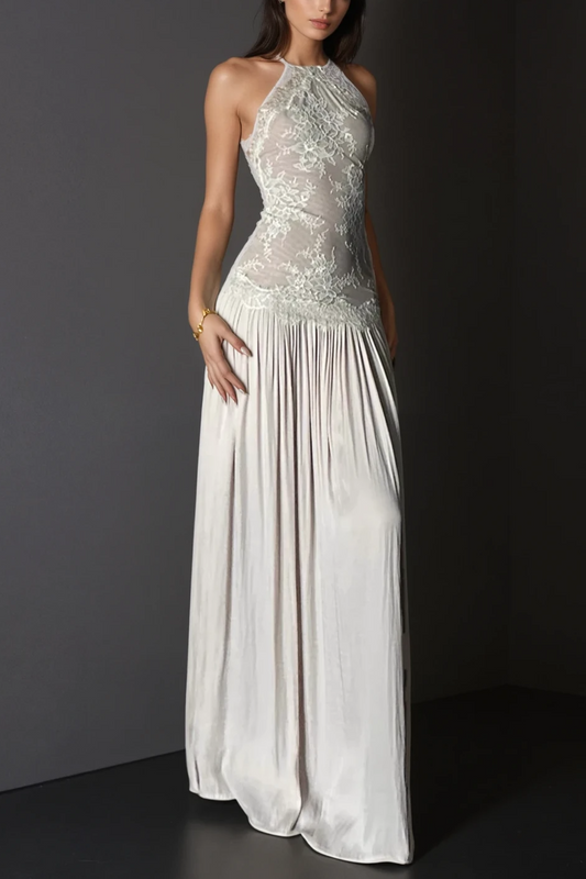 Cadwalader Lace Floral Ruch Maxi Dress