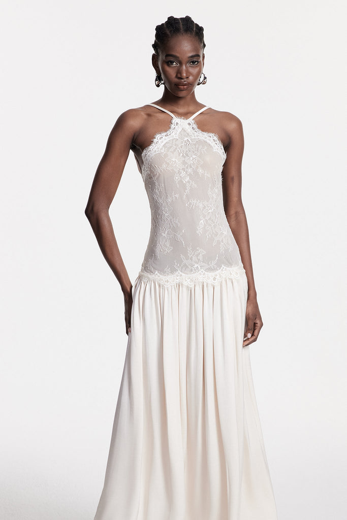 Stylish beautiful dress | Cadwalader Lace Floral Ruch Maxi Dress - Ideal for special occasions