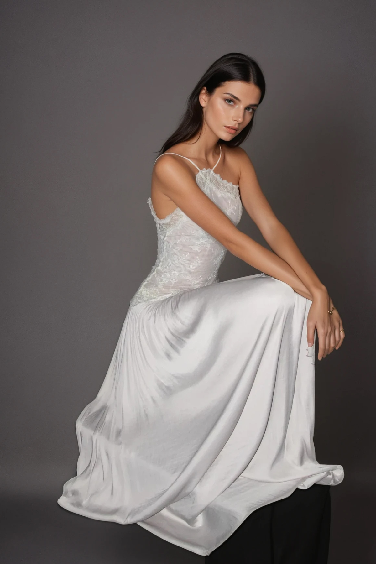 Cadwalader Lace Floral Ruch Maxi Dress