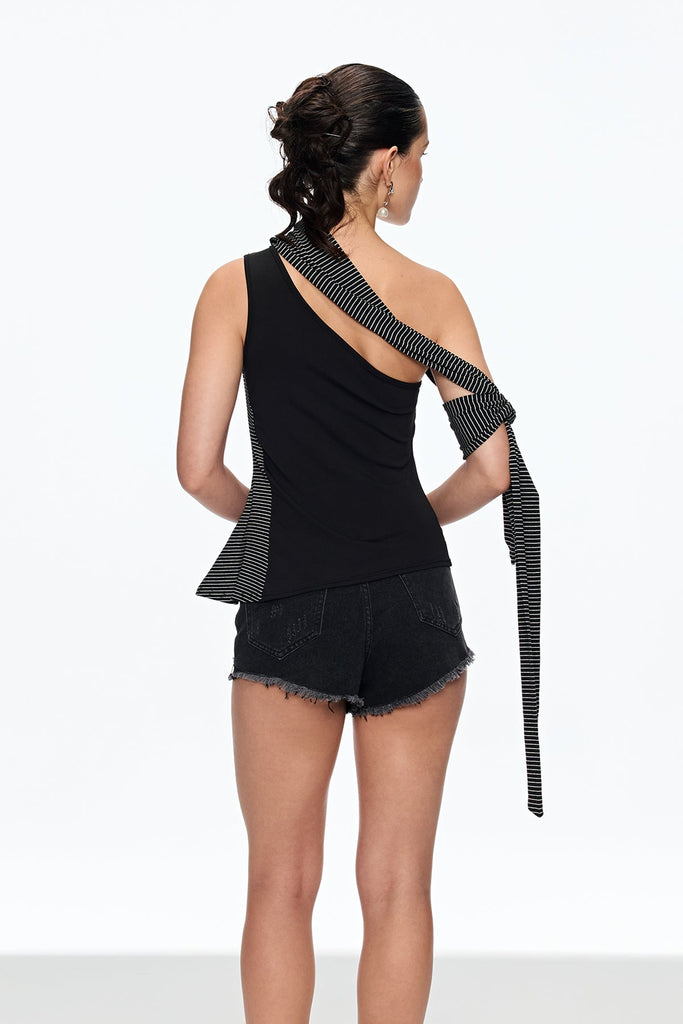 Caecilia One Shouder Stripe Top - Stylish beautiful dress for special occasions | Buy Online