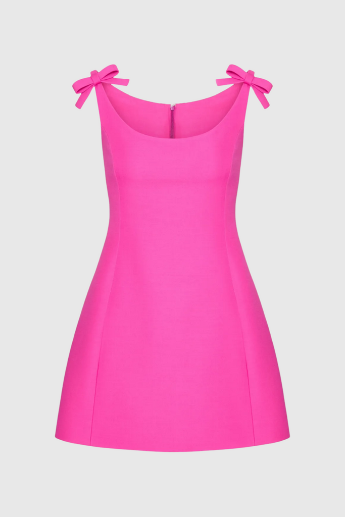 Zulekha Bow Sleeveless Mini Dress - Stylish beautiful dress for special occasions | Buy Online