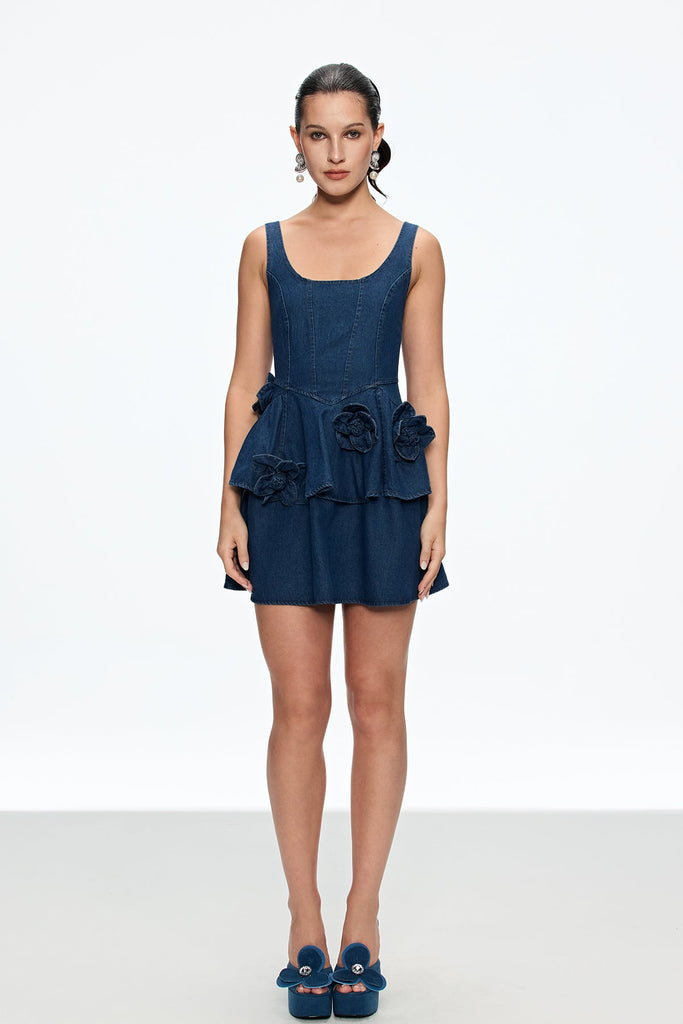 Shop  beautiful dress - Perfect for special occasions | Caelie Corset Flower Ruffle Mini Dress