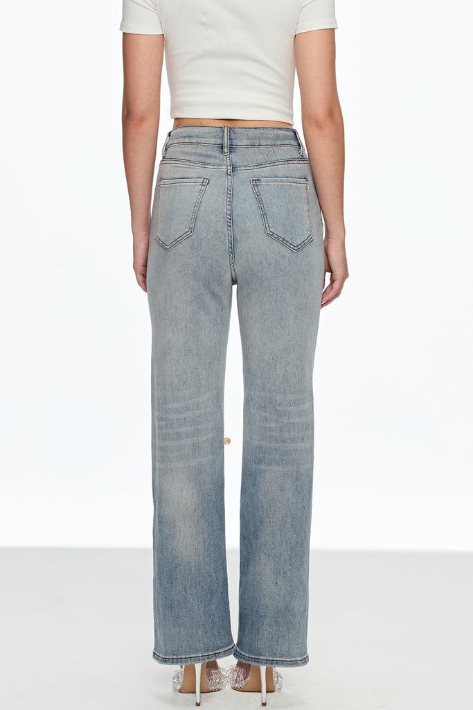 Caelinus Embroidered Flower Cutout Jeans - Stylish red dress for special occasions | Buy Online