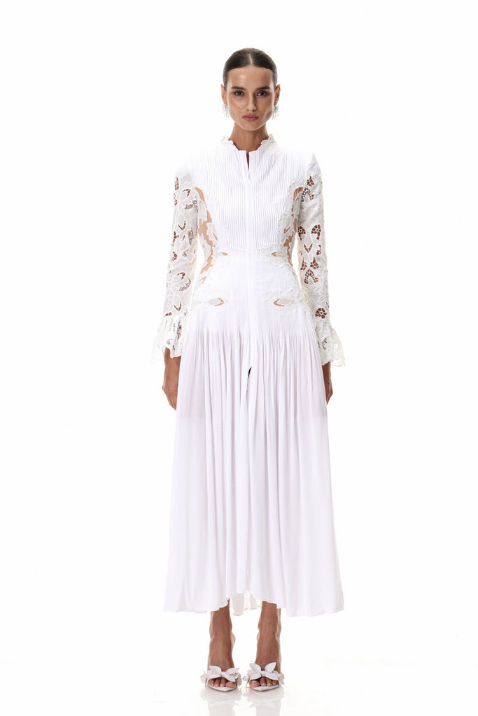 Shop  red dress - Perfect for special occasions | Caesarius Embroidered Ruch Lace Maxi Dress