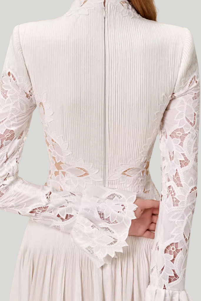 Stylish red dress | Caesarius Embroidered Ruch Lace Mini Dress - Ideal for special occasions