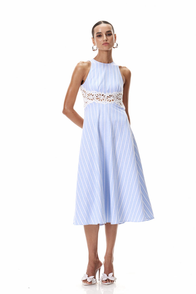 Stylish beautiful dress | Caeso Sleeveless Stripe Cutout Maxi Dress - Ideal for special occasions