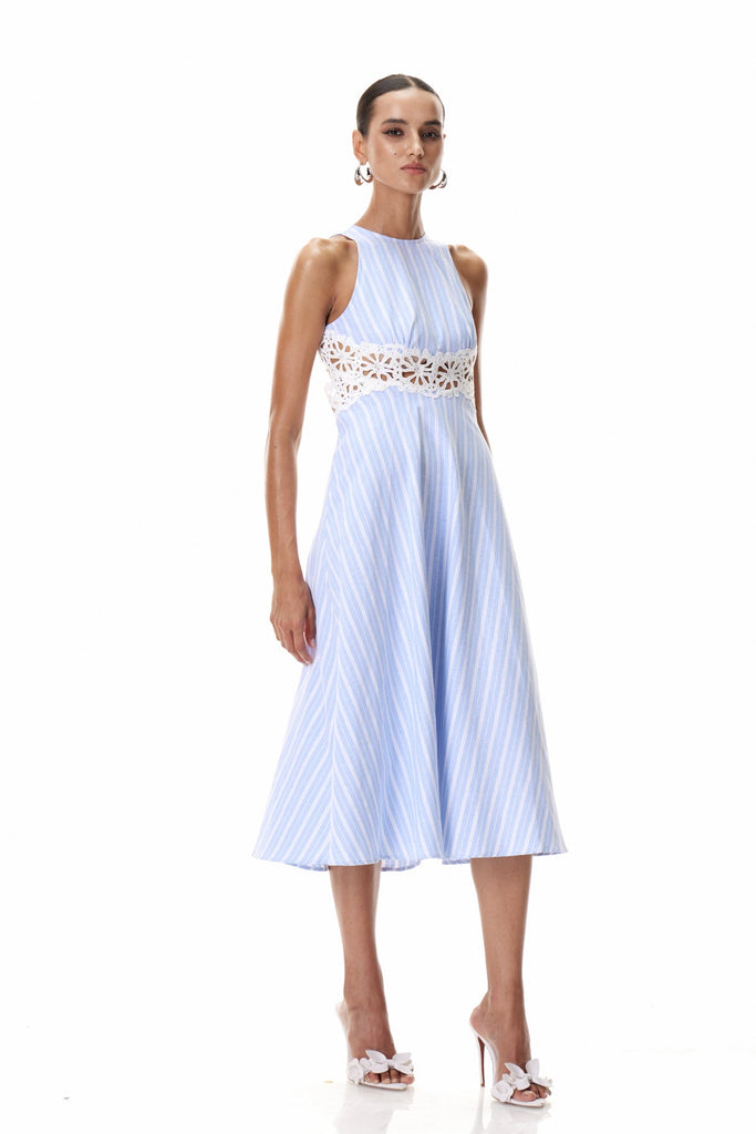 Stylish beautiful dress | Caeso Sleeveless Stripe Cutout Maxi Dress - Ideal for special occasions