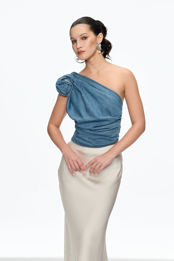 Caesonia One Shouder Flower Top - Stylish beautiful dress for special occasions | Buy Online