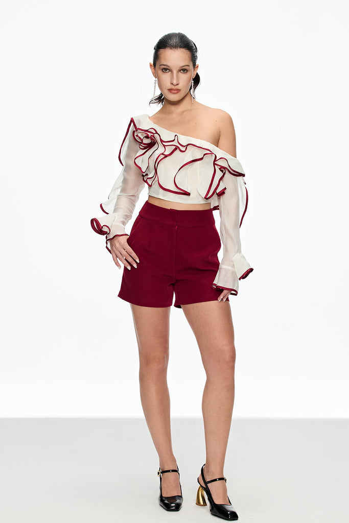 Cafer One Shouder Ruffle Pants Set - Stylish beautiful dress for special occasions | Buy Online