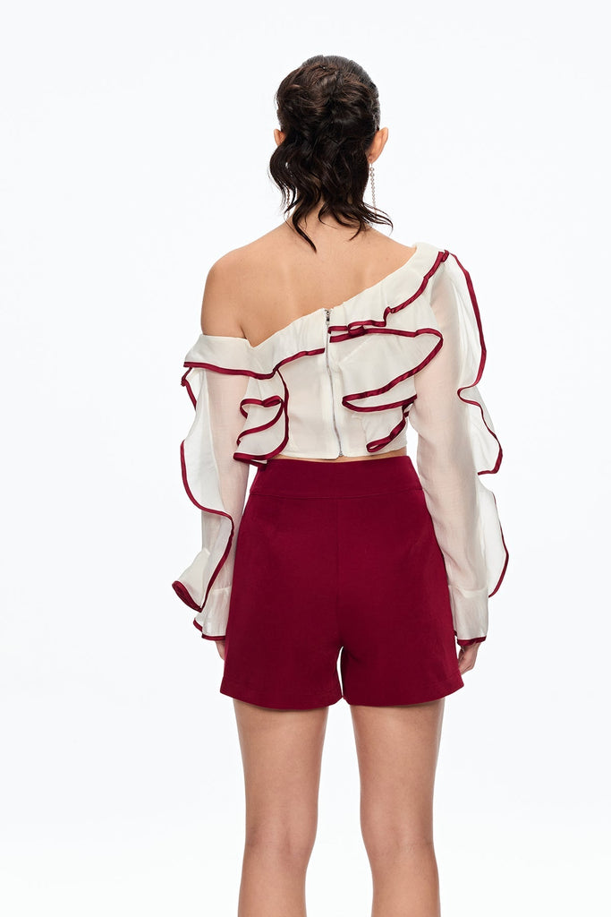 Shop  beautiful dress - Perfect for special occasions | camille Single Shoulder Ruffle Pants Set