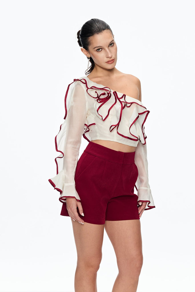 Shop  beautiful dress - Perfect for special occasions | camille Single Shoulder Ruffle Pants Set