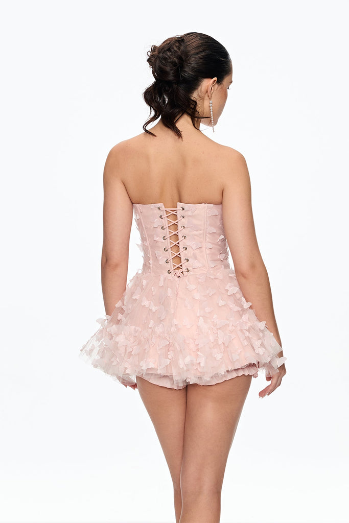 Cahaya Butterfly Corset Puffy Mini Dress - Stylish beautiful dress for special occasions | Buy Online