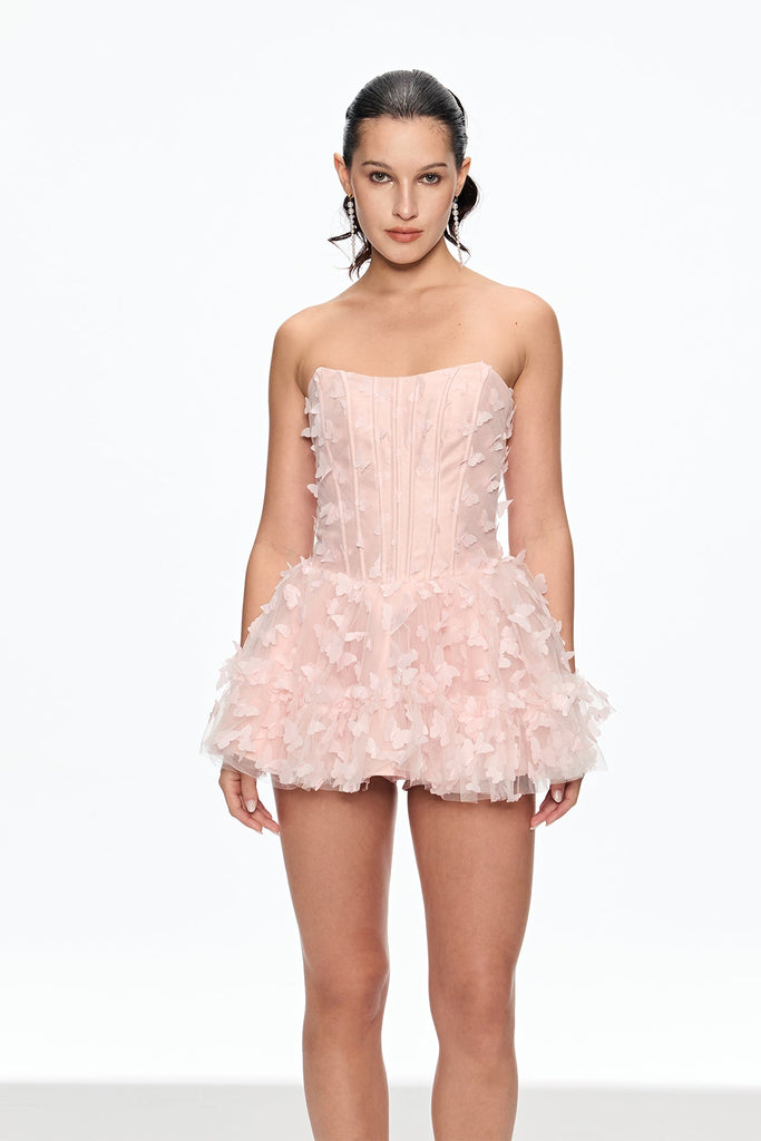Cahaya Butterfly Corset Puffy Mini Dress - Stylish beautiful dress for special occasions | Buy Online
