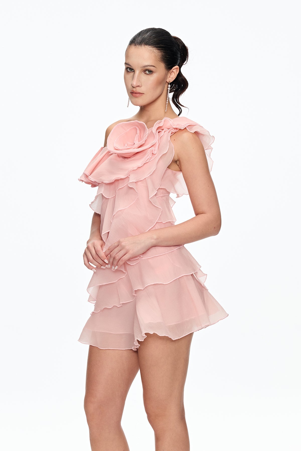 Cahir Flower Ruffle Mini Dress