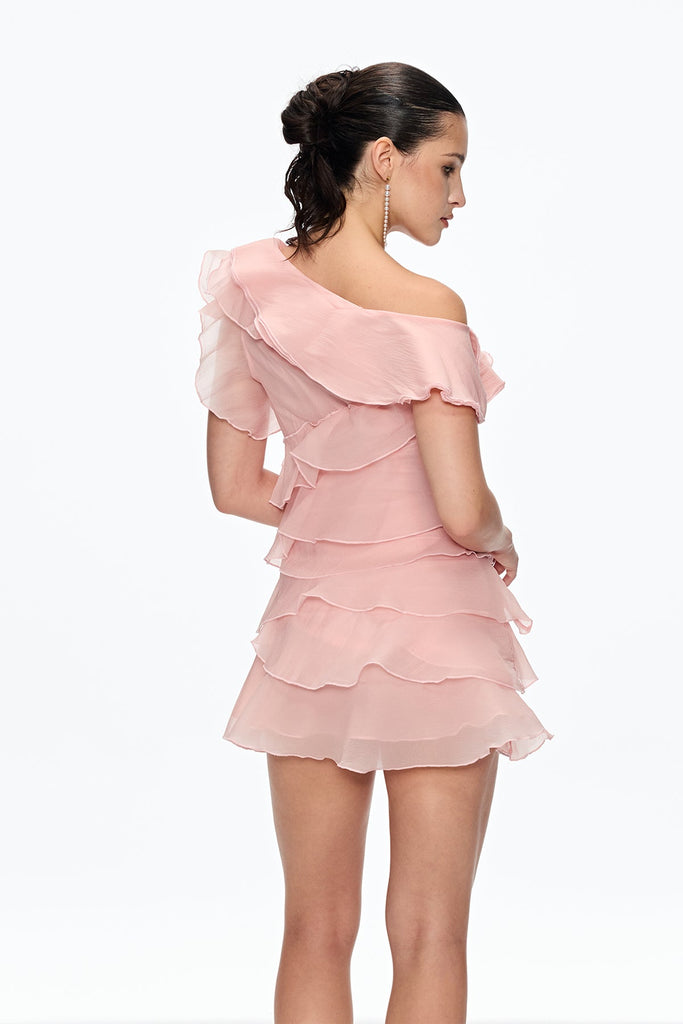 Cahir Flower Ruffle Mini Dress - Stylish beautiful dress for special occasions | Buy Online