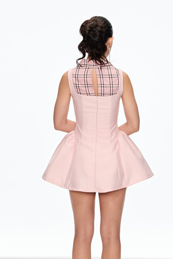 Stylish beautiful dress | Cahit Grid Bow Mini Dress - Ideal for special occasions