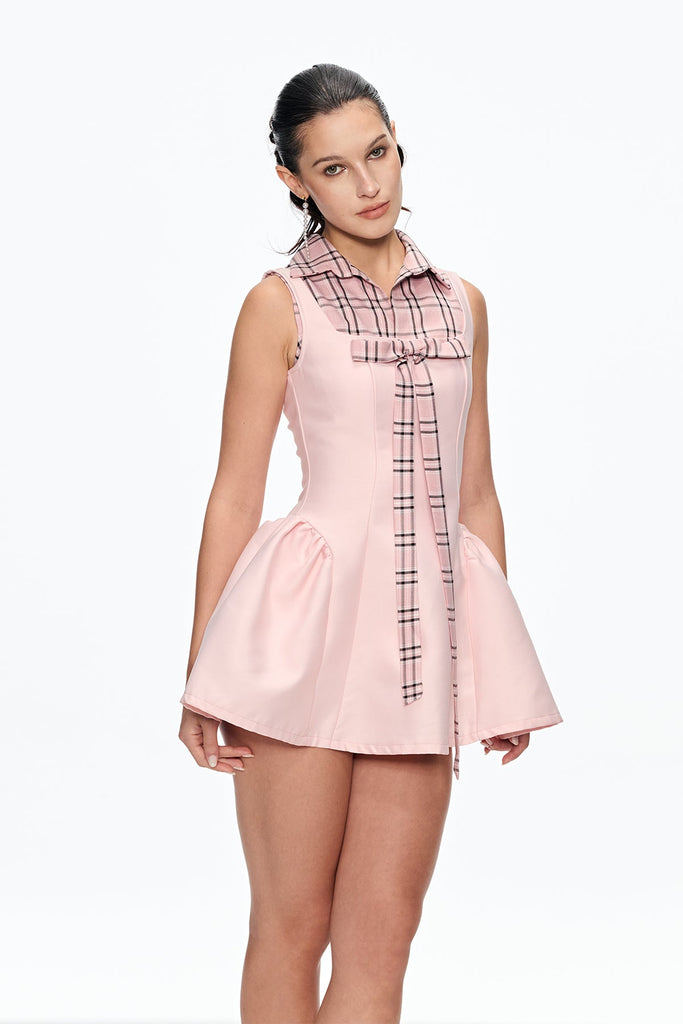 Shop  beautiful dress - Perfect for special occasions | Cahit Grid Bow Mini Dress