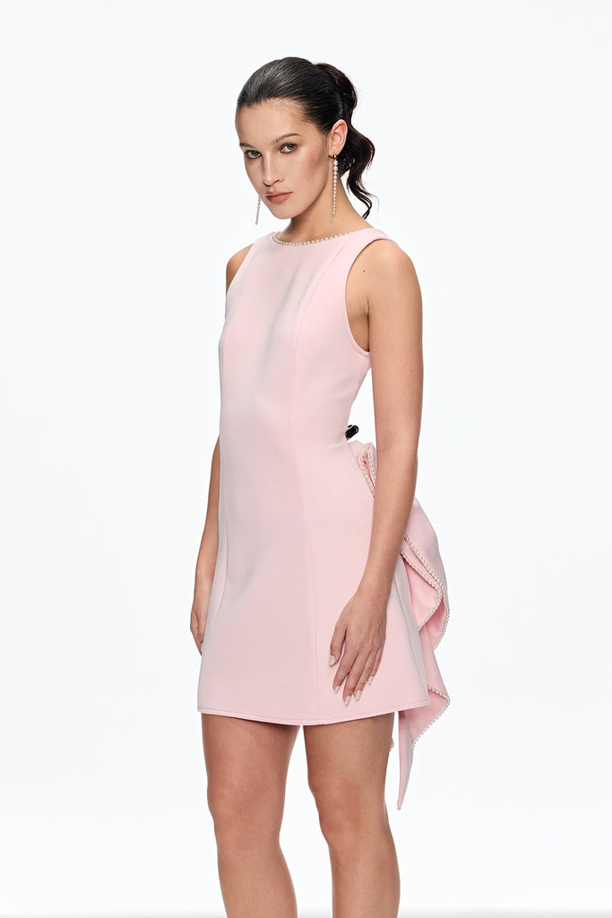Stylish beautiful dress | Cahyo Pearl Bow Backless Mini Dress - Ideal for special occasions