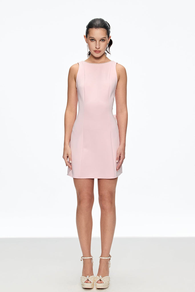 Stylish beautiful dress | Cahyo Pearl Bow Backless Mini Dress - Ideal for special occasions