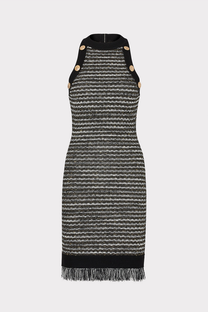 Stylish beautiful dress | Cailean Fringe Tweed Sleeveless Mini Dress - Ideal for special occasions