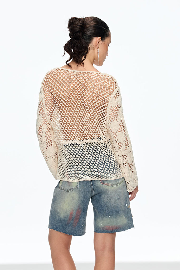 Stylish beautiful midi | Cailin Flower Torn Midi Jeans - Ideal for special occasions