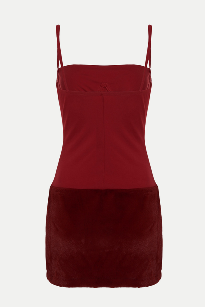 Caisha Faux Fur Mini Dress - Stylish beautiful dress for special occasions | Buy Online