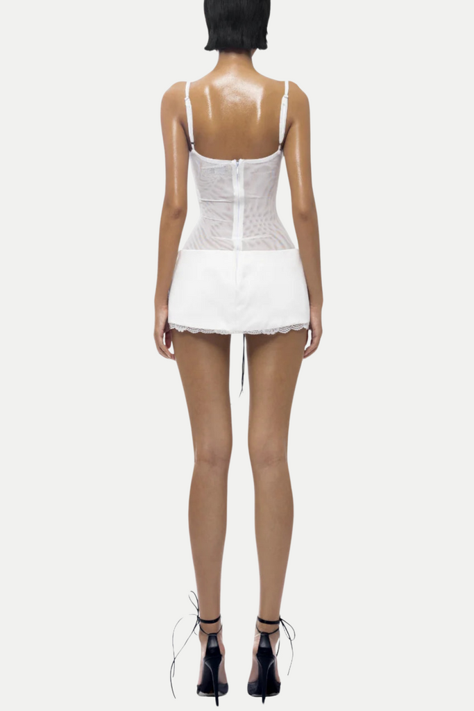 Calais Lace Up Mesh Mini Dress - Stylish beautiful dress for special occasions | Buy Online