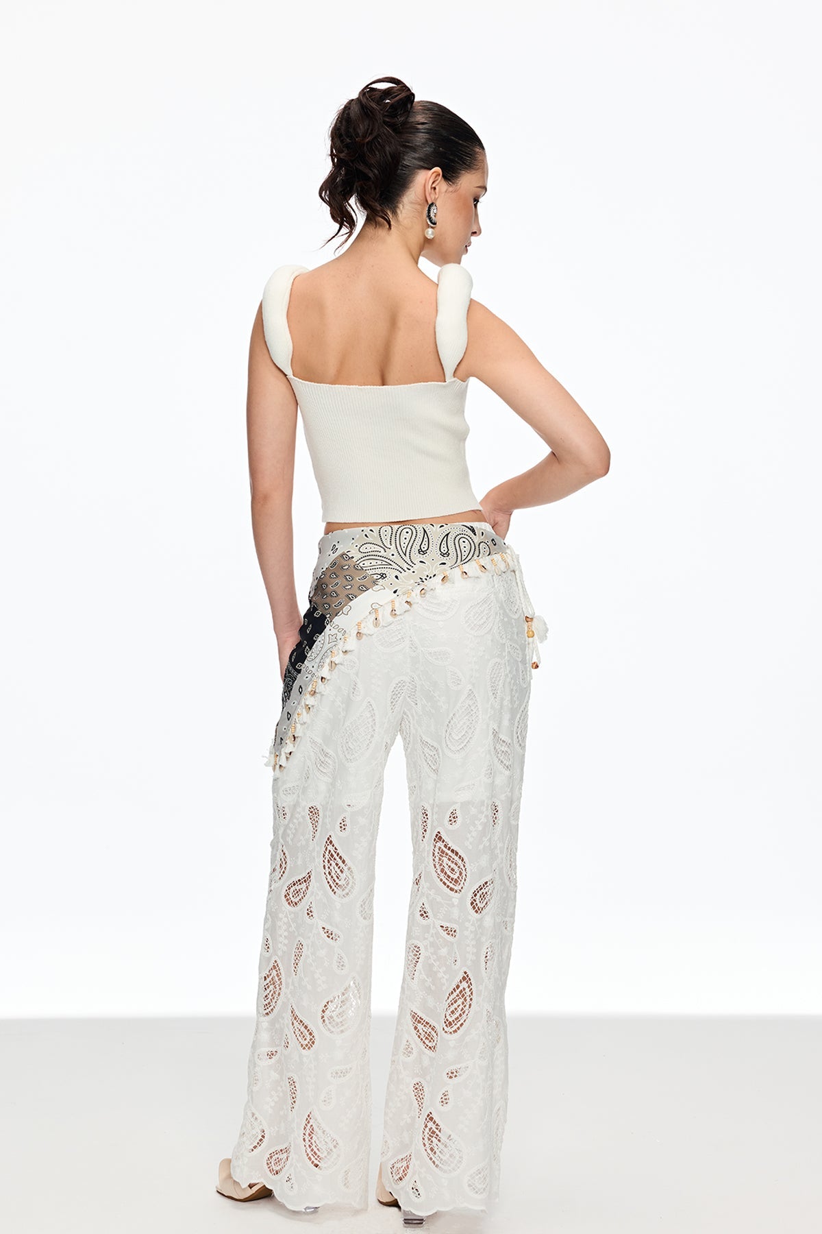 Calanthe Cutout Embroidered Pants