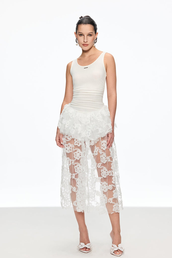 Calbhach Sleeveless Lace Midi Dress - Stylish beautiful dress for special occasions | Buy Online