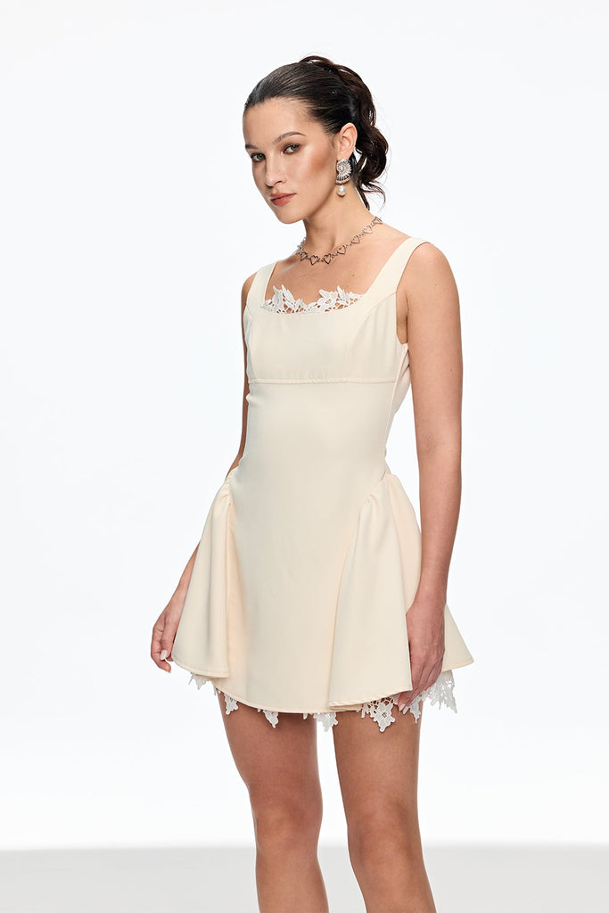 Caligula Sleeveless Mini Dress In Apricot - Stylish beautiful dress for special occasions | Buy Online