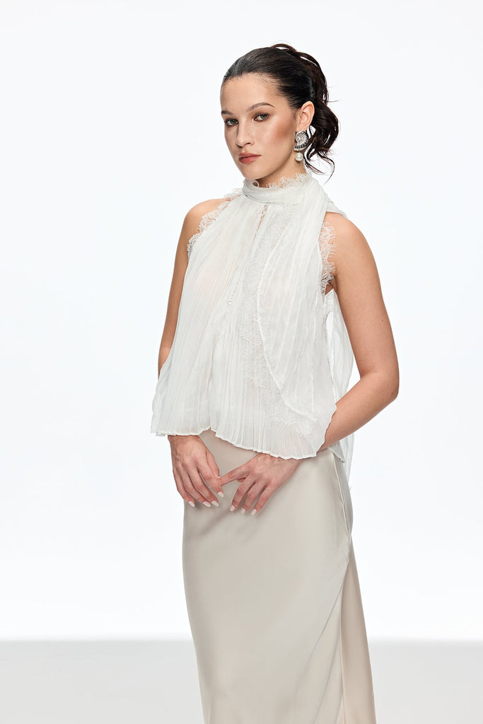 Calixta Pearl Sleeveless Skirt Set - Stylish beautiful dress for special occasions | Buy Online