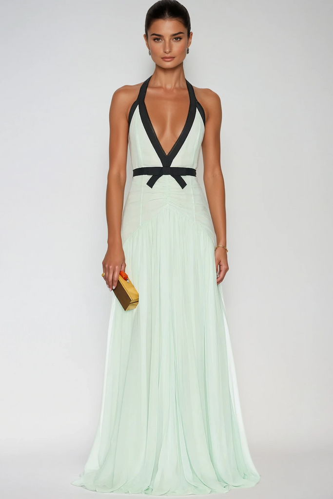 Calixte Plunge Mesh Maxi Dress - Stylish beautiful dress for special occasions | Buy Online