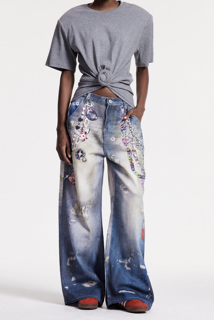 Stylish beautiful dress | Callahan Print Wide Leg Jeans - Ideal for special occasions