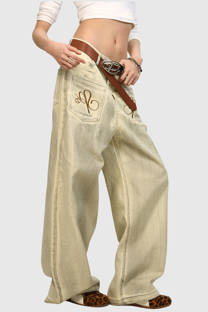 Callias Bleached Straight Jeans - Stylish beautiful dress for special occasions | Buy Online