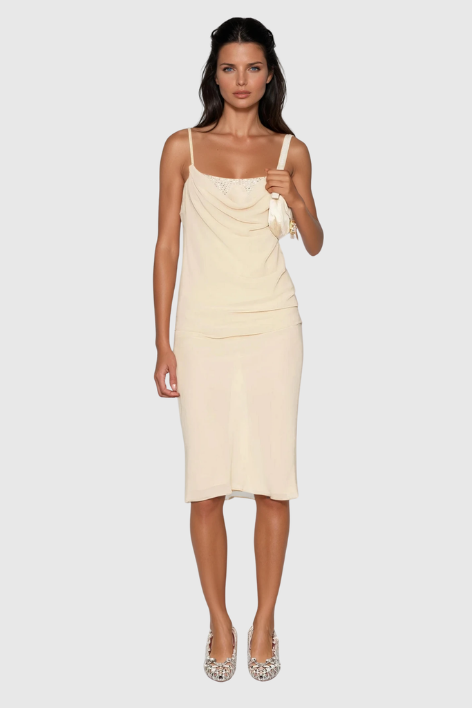 Shop  beautiful dress - Perfect for special occasions | Callista Spaghetti Rhinestone Midi Dress