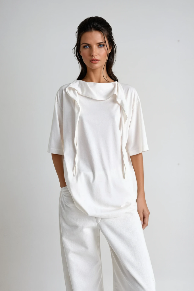 Shop  white dress - Perfect for special occasions | Callisto Lace Up T Shirt In White