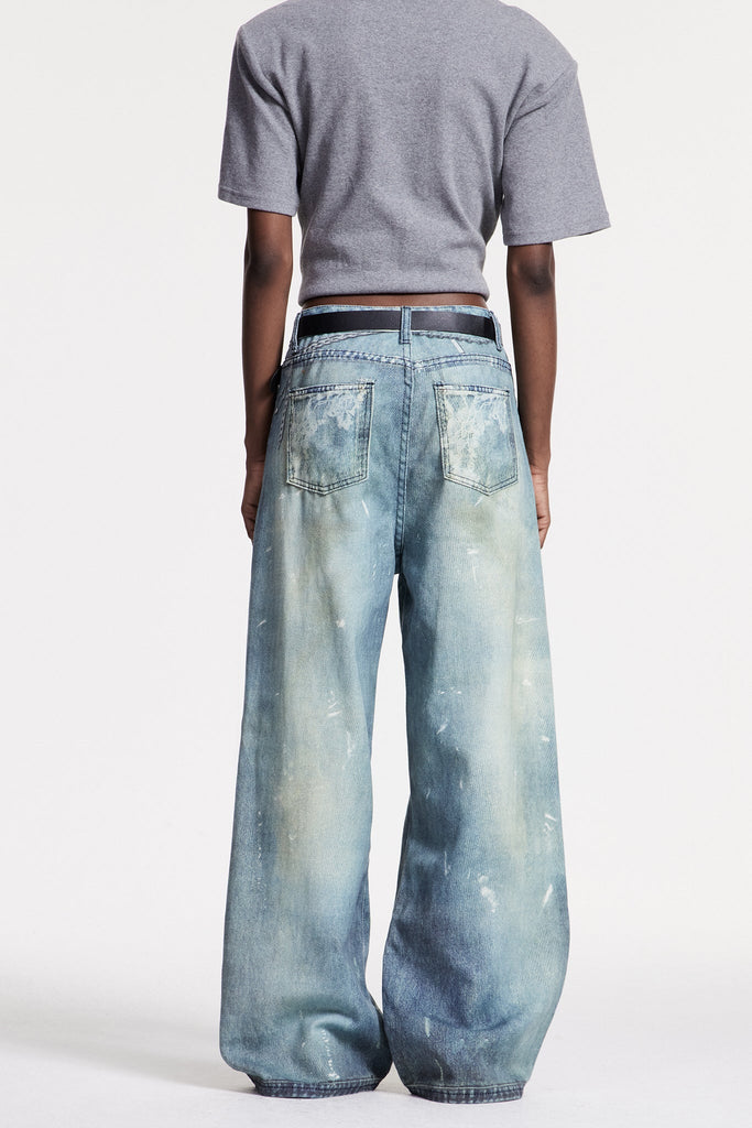 Calvagh Lace Print Wide Leg Jeans - Stylish beautiful dress for special occasions | Buy Online