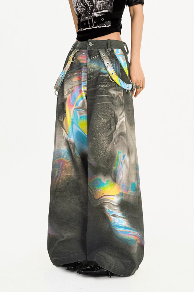 Shop  beautiful dress - Perfect for special occasions | Calvin Laser Print Wide Leg Jeans