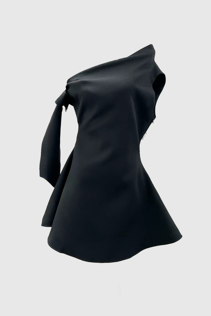Stylish beautiful dress | Calwa Asymmetric One Shoulder Flare Mini Dress - Ideal for special occasions