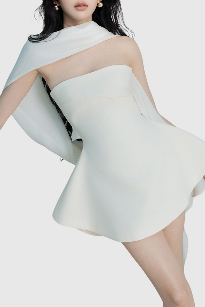 Shop  beautiful dress - Perfect for special occasions | Calwa Scarf Strapless Flare Mini Dress