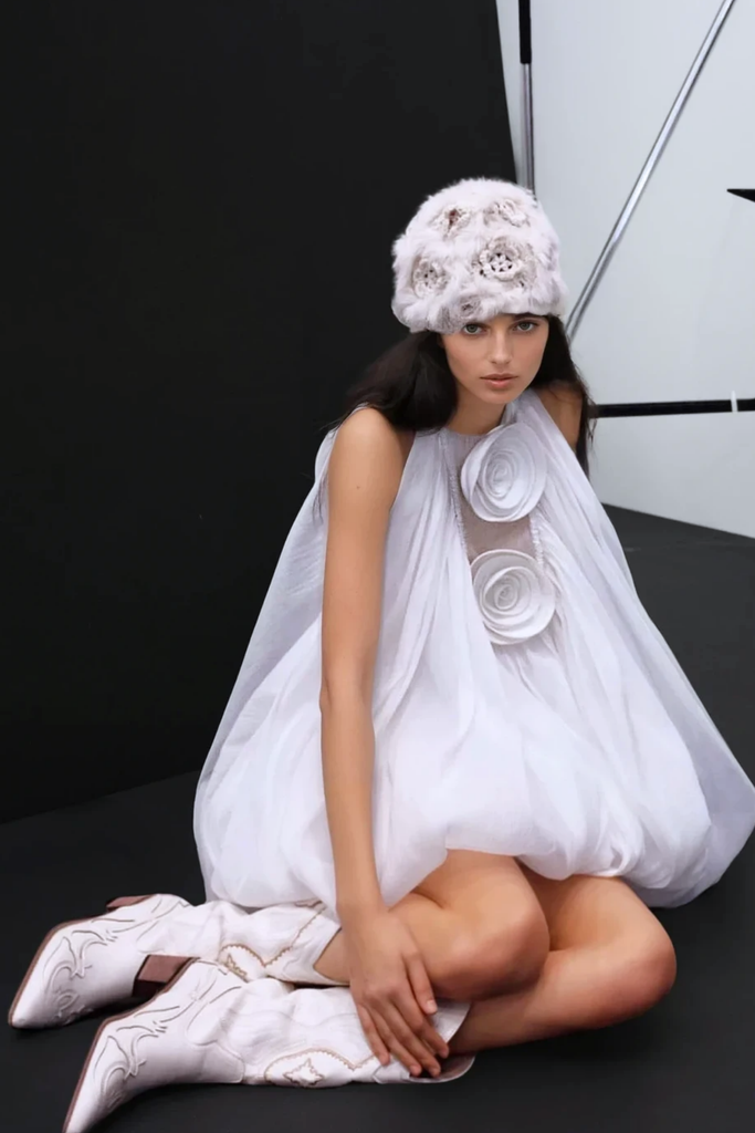 Stylish beautiful dress | Cam Ruch Flower Puffy Mini Dress - Ideal for special occasions